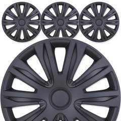 14 Inch Universal Black Matte Hubcaps Set of 4 Snap-On ABS&PC Wheel Rim Covers
