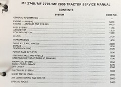 Massey Ferguson 2745 2775 2805 Tractor Service Manual Repair Shop Technical