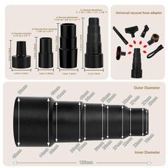 Riomijun 12/13/14Pcs Universal Vacuum Attachments 1-1/4 Vacuum Cleaners