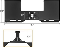 3/8″ Skid Steer Skid Steer Attachment Mount Plate W/ 2″ Trailer Hitch Receiver