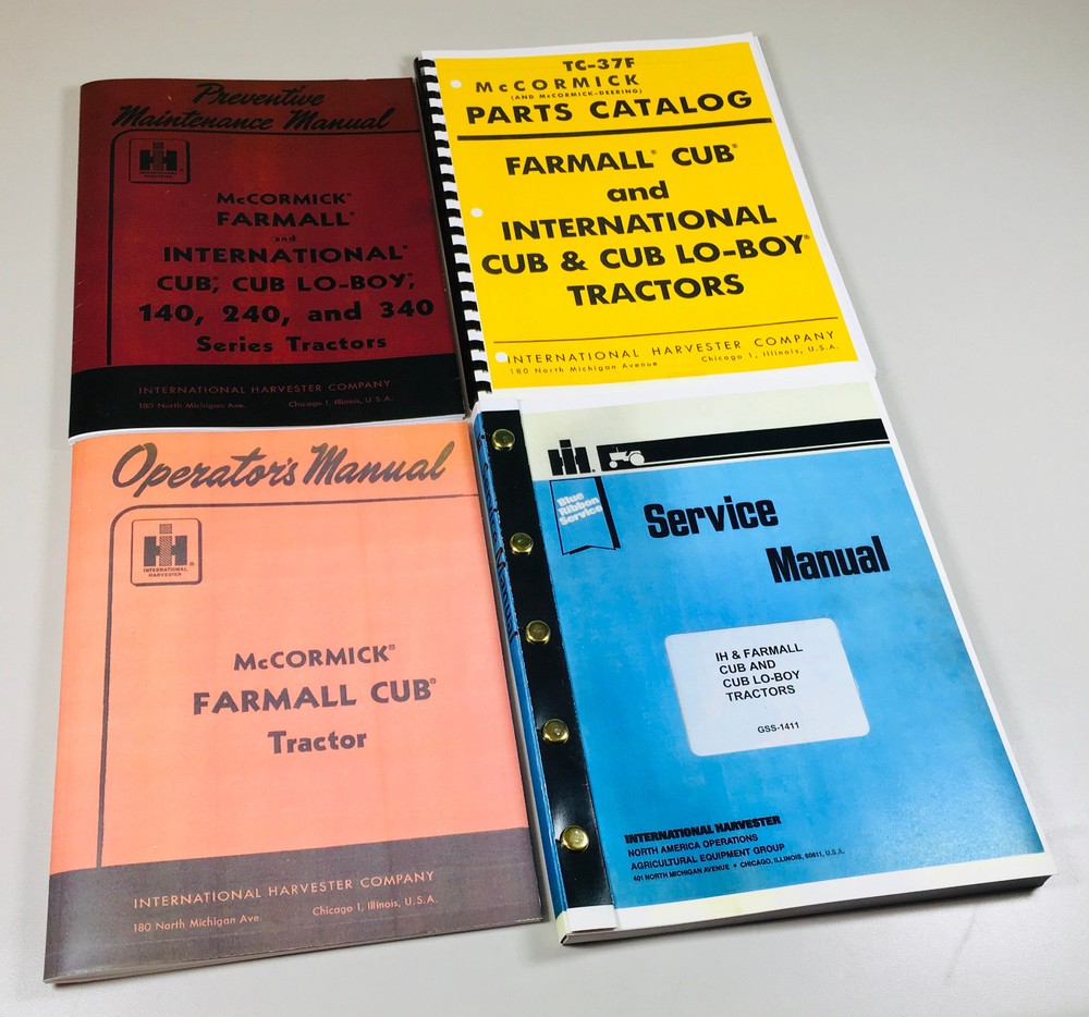 Farmall Cub Ih Tractor Manual Set Operators Service Repair Maintenance Parts