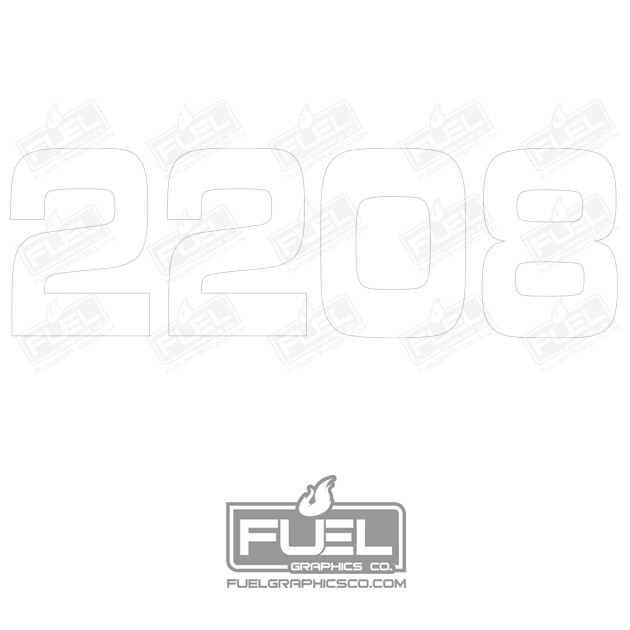 Custom 2208 Lawnmower Tractor Skid Loader Vinyl Decal – 11.25″ wide x 3.5″ tall