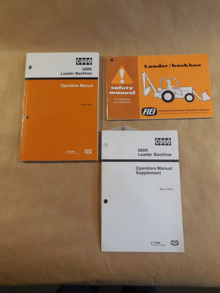Case 580K Loader Backhoe Operators Owners Manual Maintenance dated 1988