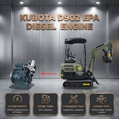 TYPHON TERROR XX 4000lbs Kubota D902 Mini Excavator Hydraulic Thumb Boom Swing