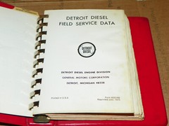 Detroit Diesel FIELD SERVICE DATA Book Shop Manual, 1973 6SE266 – USED
