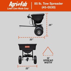 Agri-Fab 45-0530-131, 85 lb. Tow Broadcast Spreader,Black/Orange