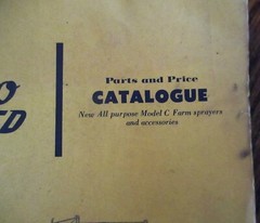Hydro Speed Model C Farm Sprayer & Accessories Parts & Price Catalog Manual 1956