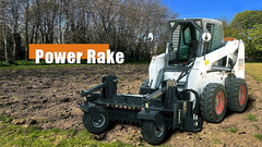 Wolfequip Soil Conditioner Attachment Harley Rake For CAT Skid Steer Power Rake