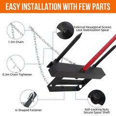 49″ Hay Spear Bale Spear Skid Steer Loader Tractor Bucket Attachment Quick Attac