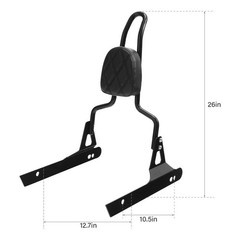 Black Detachable Passenger Backrest Sissy Bar for Dyna Street Bob 2006-2017