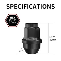 24pcs Lug Nuts for F150 One-Piece OEM M14x1.5 Black 24PCS-2015-2025 F150
