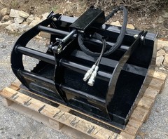 Single Cylinder 40in Flat Bottom Grapple for Mini Loaders-Dingo Style Mounting