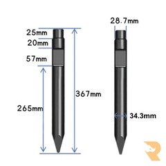 Conical Breaker Chisel Tips – 40mm Mini Digger | Set of 2