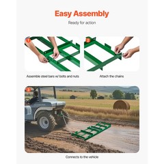 Uimoso 6 ft Towable Drag Harrow for Driveway Grading and Soil Leveling