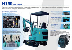 AGT H15R Mini Excavator Digger 13.5HP Gas RATO Engine Pilot Control System 1 Ton