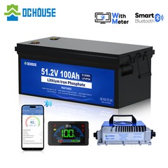 48V 100Ah Lithium LiFePO4 Battery with 18A Charger Golf Cart, Trolling Motor RV