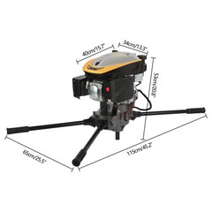 9HP 223CC 4 Cycle Fence Post Hole Digger Earth Auger Borer Ground Drill 16″ Bit