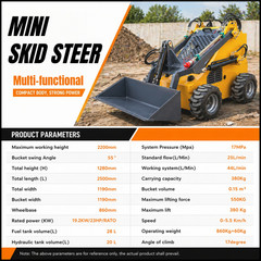New 23HP Mini Skid Steer Loader Stand On EPA Certified Engine Electric Start