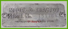 John Deere D Serial Number Tag * S/N 151161 * 1 of 3340 Built * Aluminum Tag