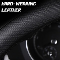 Carbon Fiber Leather Steering Wheel Cover, Anti-Slip & Breathable Color: Black