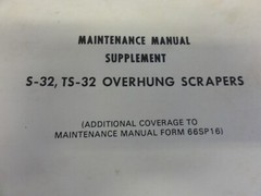 Terex GM S-32 TS-32 Overhung Scrapers Maintenance Manual Supplement 69SP8
