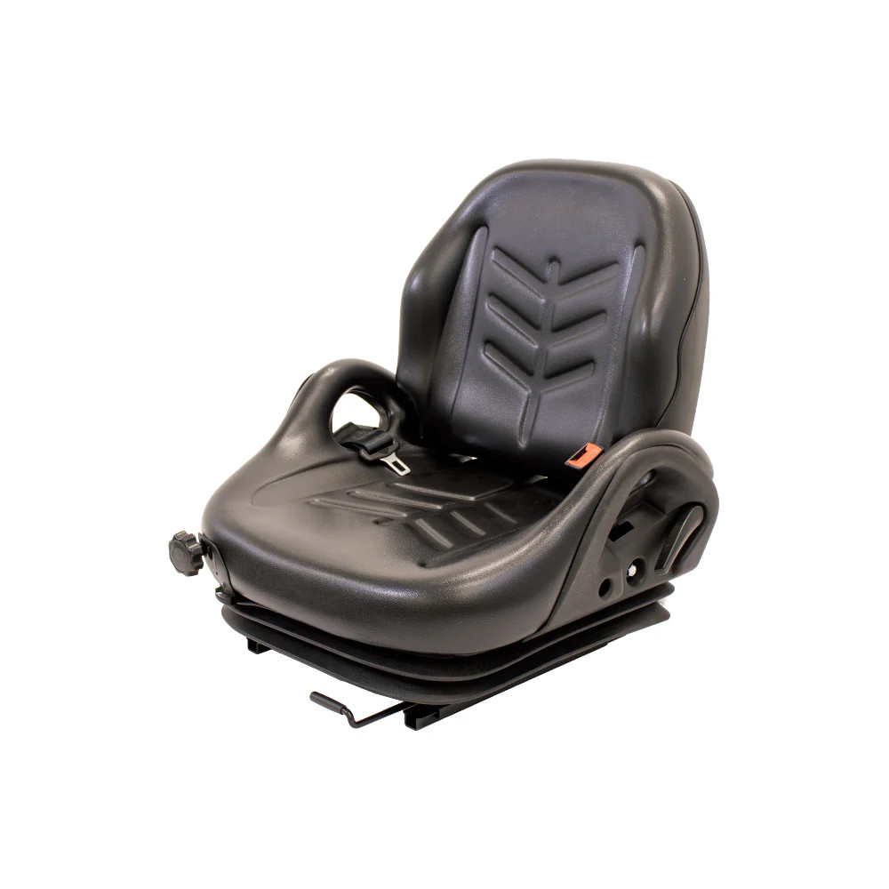 Uni Pro 55 Forklift Seat With Suspension | Black Vinyl | Orange Seatbelt