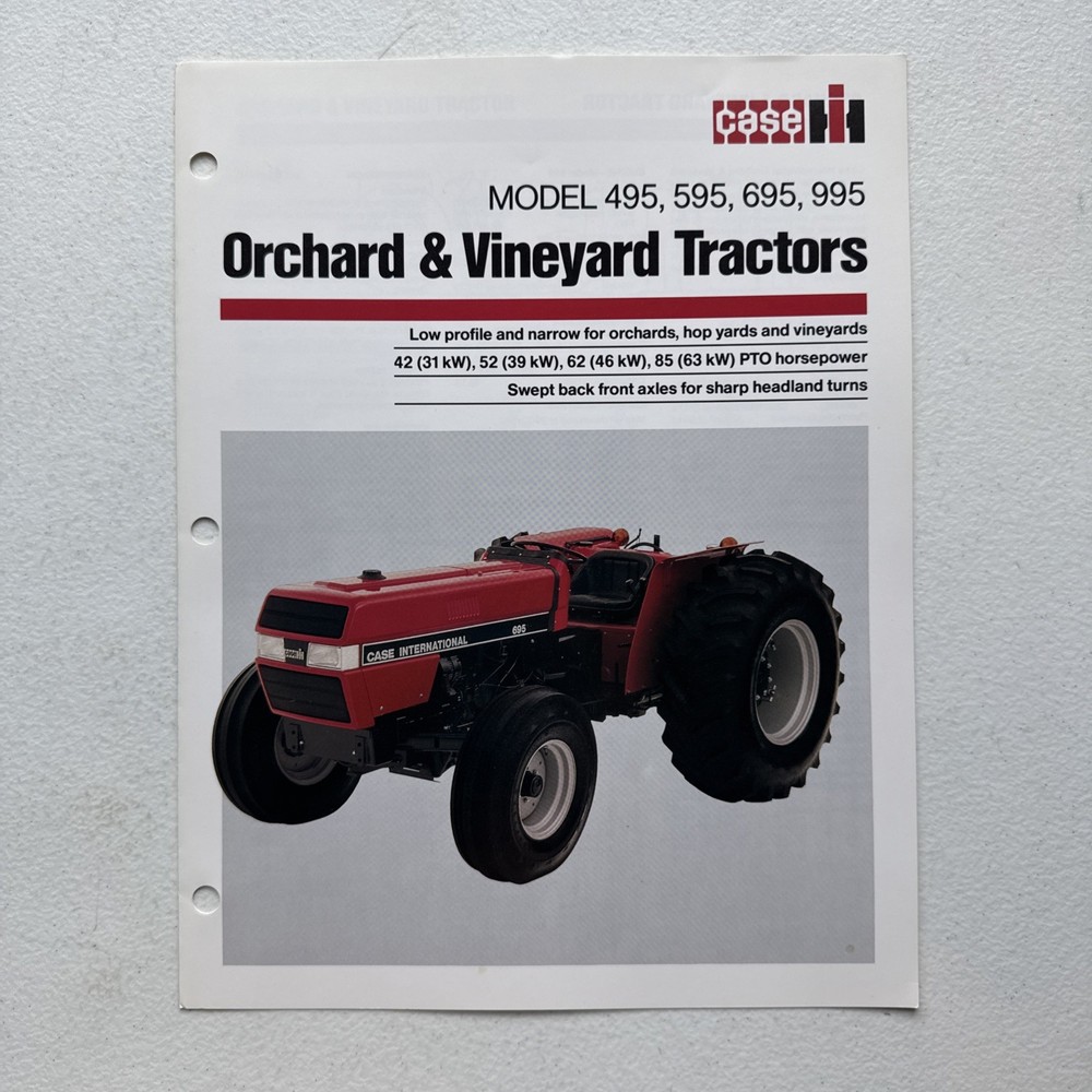 Case International Model 495, 595, 695, 995 Orchard & Vineyard Tractor Brochure