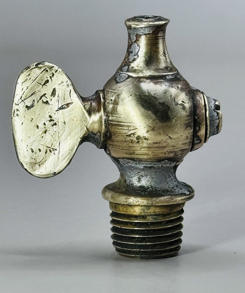 Antique Brass Petcock Valve Hit Miss Engine Steam Air Tractor 1/2″ OD Thread