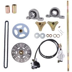 Rear Live Axle Kit w/ Brake Assembly & Chain for Drift Trike Go Kart ATV Quads