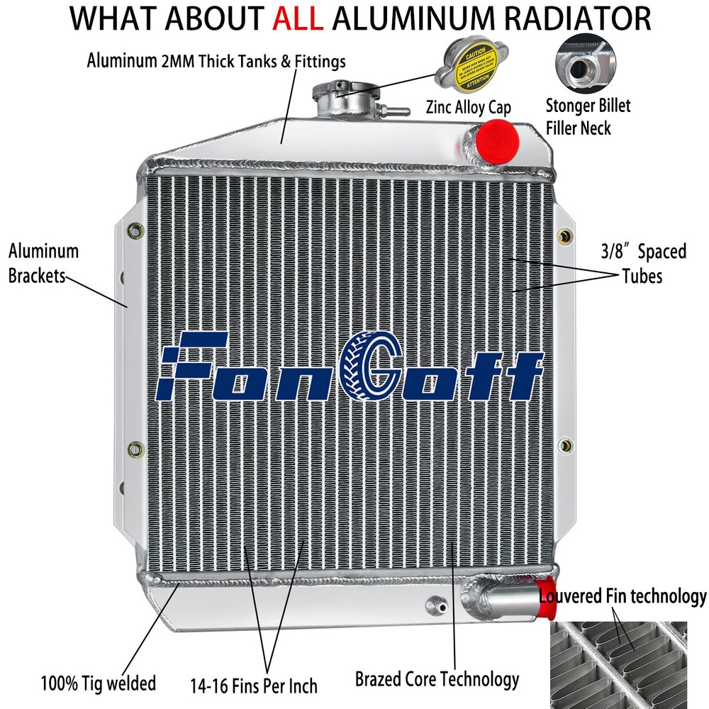 Full Aluminum 3 Rows Radiator For Yanmar 3TNE74 Diesel Tractor 119621-44500 USA
