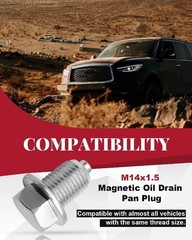 M14x1.5 Magnetic Oil Drain Plug, Stainless Steel Engine Oil Pan Size: M14x1.5