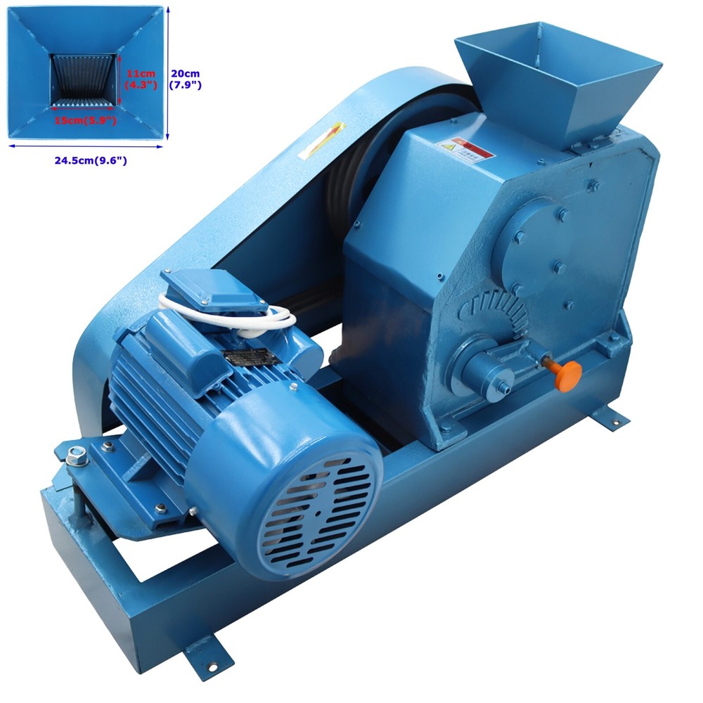 Jaw Crusher Ore Rock Stone Crush Machine Electric Shatter Pulverizer 220V 3-25mm