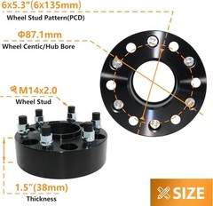 4pcs 1.5″ 6×135 Wheel Spacers for 2004-2014 Ford F150 Expedition 38mm Hubcentric