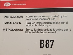 Gates B87 V-Belt 21/32″x90″ Universal A-Section V-Drive HVAC Compressor Industri