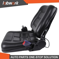 Labwork Universal Adjustable Forklift Tractor Seat Suspension Seat w/Safety Belt