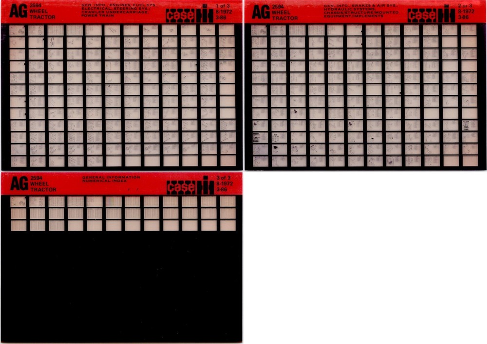 JI Case / Case IH 2594 Tractor Parts Catalog Microfiche Manual 8-1972