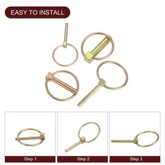 12Pcs 3/16″ x 1-1/2″ Linch Pin with Ring Carbon Steel Zinc Plated Color Zinc
