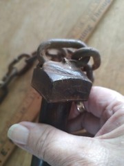 Heavy 1 inch hitch pin 6 inches long with 16 inch chain