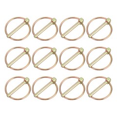12Pcs 3/16″ x 1-1/2″ Linch Pin with Ring Carbon Steel Zinc Plated Color Zinc