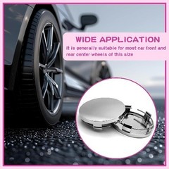 Pack-4 Car Wheel Center Hubcap, ABS Plastic Steel Rim Fixed Wate Color: Silver