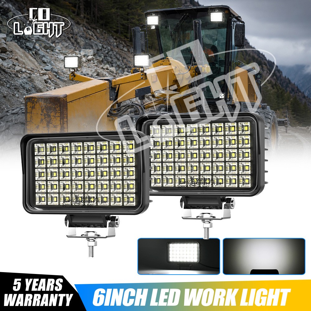 2x 6x4inch LED Work Light High Output Offroad Truck Tractor Heavy Equipment plow