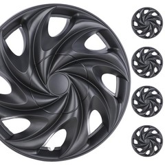 15 Inch Hubcaps Set of 4 Wheel Rim Cover Iron Hub ABS Universal Black Matte T003