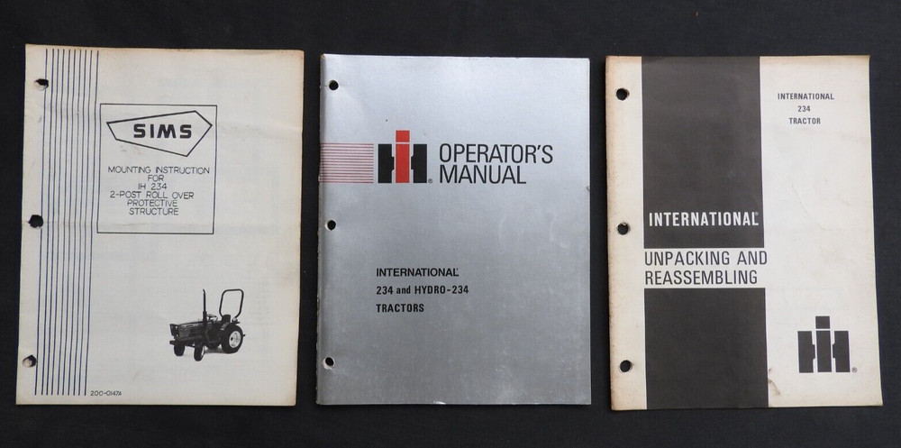 1982-85 GENUINE IH INTERNATIONAL HARVESTER 234 & HYDRO TRACTOR OPERATORS MANUAL