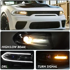 HID Xenon Headlight Assembly 2015-2021 Dodge Charger Projector w Ballast Left