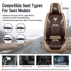 Waterproof Nappa Leather Car Seat Covers Full Set for F-250 2011-2026