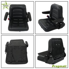 Universal Tractor Seat Adjustable Armrest and Slide Trenchers Back & Seatbelt