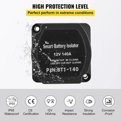 Dual Battery Isolation Kit, 6m 12V, Auto Split Charge Relay System with 140AMP
