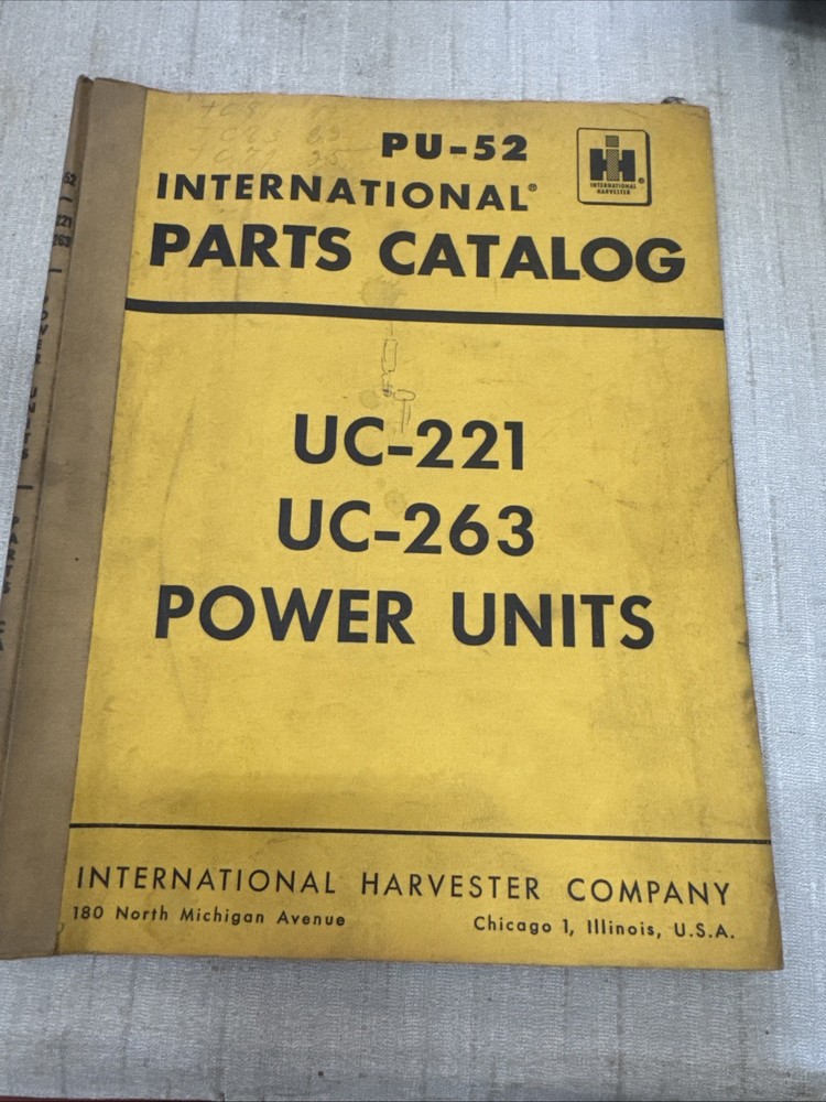 IH International UCC-221/263 POWER UNIT PARTS MANUAL BOOK CATALOG DIESEL ENGINE