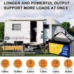 NEW 12V 100Ah LiFePO4 Lithium Battery 8000+ Deep Cycle BMS for Solar RV Off-grid