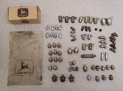John Deere New and Used Grease Zerk Fitting Assortment 90s 45s multiple sizes